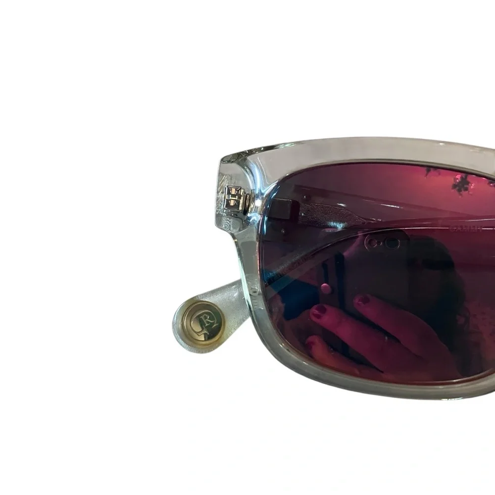 Robert Graham Translucent Clear Frame Sunglasses with Purple Gradient Lenses